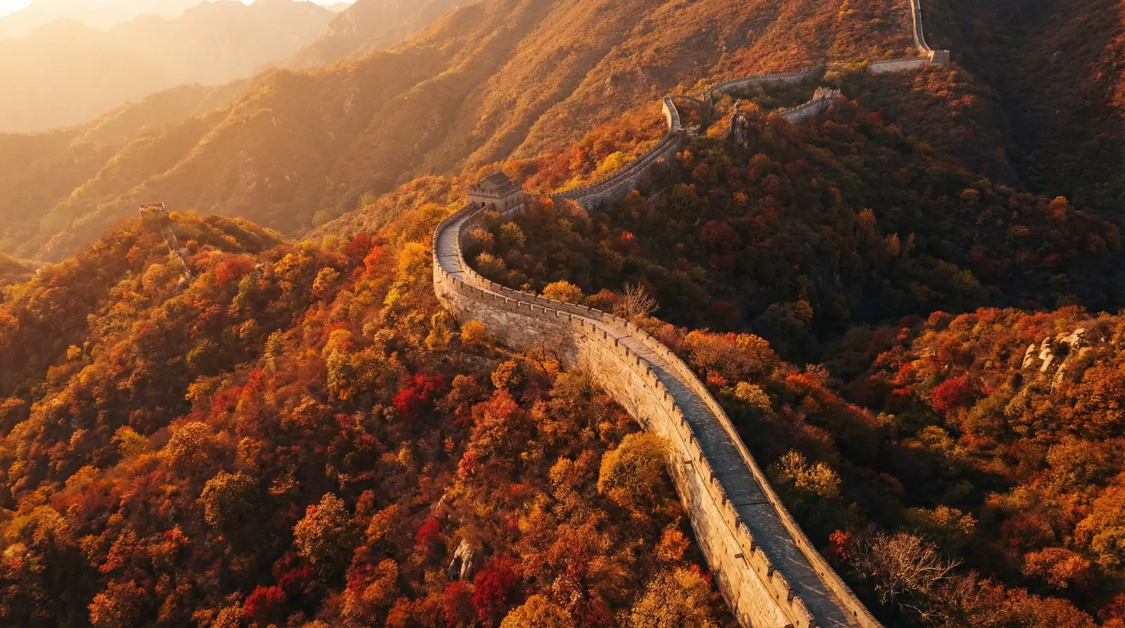 av拍摄指南小说 秋日长城航拍全景
